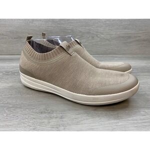 FitFlop Women's Slip On Sneakers Beige Knit‎ 10 Casual Comfort Shoes